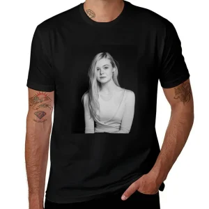 Elle Fanning T-Shirt anime anime tshirt tops men clothing