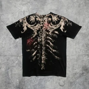 Affliction pattern T-shirt y2k tops men's pure cotton loose tops skull wings new fashion Harajuku trend style clothing