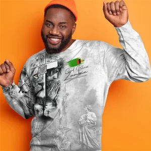 The Republic-Of Zambia Map 3D Printing Sweatshirts Zambia Coat Of Arms Graphic Round Neck Sweatshirt Children Tops Mens Clothing