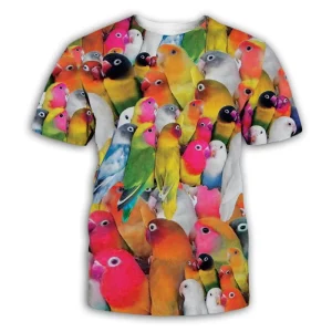 Brasil Parrot Birds Graphic T Shirt for Men Clothing 3D Print Macaws Psittacidae T-shirt Casual Women Tee Shirts Unisex y2k Tops